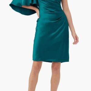 Trina Turk Teal One-Shoulder Dress